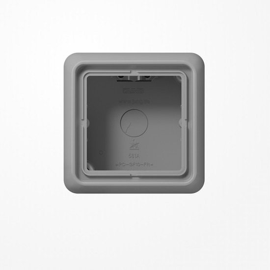 Jung CD581AGR Aufputz-Kappe 1fach, Duroplast, Serie CD, grau