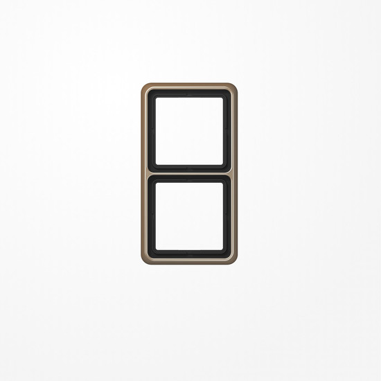 Jung CD582GB Rahmen 2fach, senkrechte und waagerechte Montage, Aluminium eloxiert, CD 500, gold-bronze