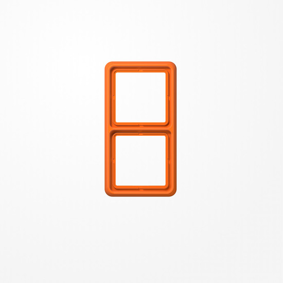Jung CD582WUO Rahmen 2fach, senkrechte und waagerechte Montage, Thermoplast, CD 500, orange (für ZSV)