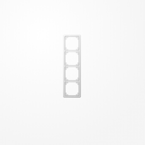 Jung CDP584WW Rahmen 4fach, senkrechte und waagerechte Montage, Duroplast, CD PLUS, alpinweiß