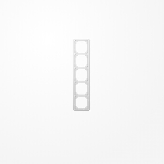 Jung CDP585WW Rahmen 5fach, senkrechte und waagerechte Montage, Duroplast, CD PLUS, alpinweiß