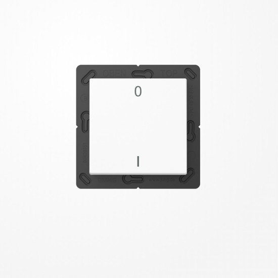 Jung ENOA590-01WW EnOcean Funk-Wandsender , 2-kanalig, Symbole 0 I, Serie AS/A, alpinweiß