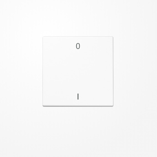 Jung ENOLS990-01WW EnOcean Funk-Wandsender , 2-kanalig, Symbole 0 I, Serie LS, alpinweiß