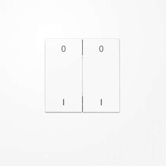 Jung ENOLS995-01WW EnOcean Funk-Wandsender , 4-kanalig, Symbole 0 I, Serie LS, alpinweiß