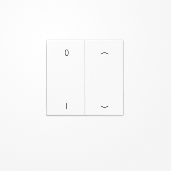 Jung ENOLS995P01WW EnOcean Funk-Wandsender , 4-kanalig, Symbole 0 I und Pfeil, Serie LS, alpinweiß