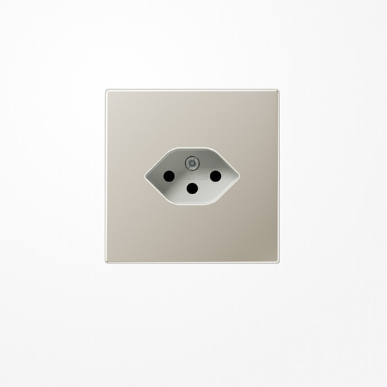 Jung ES1520-13SEV Einfach-Steckdose, Schweizer Norm, Typ 13, Serie LS, Edelstahl