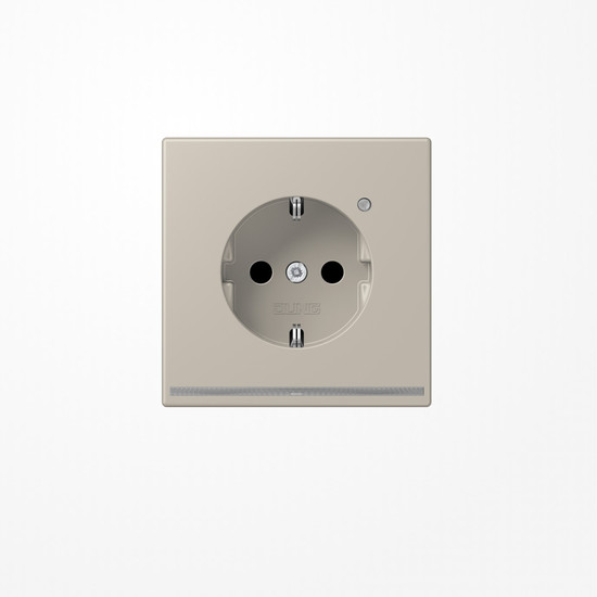 Jung ES1520-OLNW SCHUKO-Steckdose, 16 A 250 V ~, mit LED-Orientierungslicht, SAFETY+, Thermoplast lackiert, Serie LS, Edelstahl