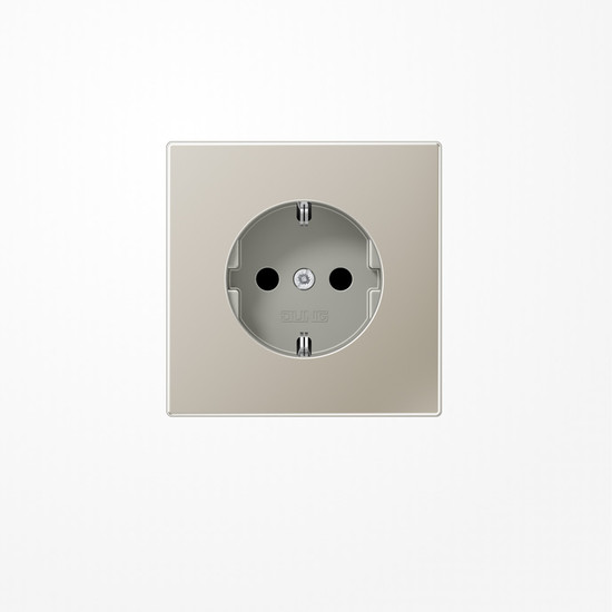 Jung ES1520N SCHUKO-Steckdose, 16 A 250 V ~, ohne Krallen, Serie LS, Edelstahl