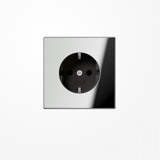 Jung GCR1520KI SCHUKO-Steckdose, 16 A 250 V ~, SAFETY+, Metall verchromt, Serie LS, glanzchrom