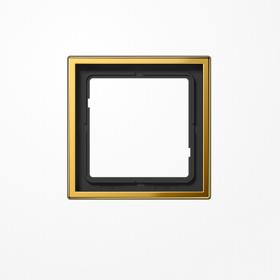 Jung GO2981 Rahmen 1fach, senkrechte und waagerechte Montage, Metall goldfarben PVD-beschichtet, LS 990, goldfarben