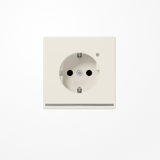 Jung LS1520-OLNW SCHUKO-Steckdose, 16 A 250 V ~, mit LED-Orientierungslicht, SAFETY+, Thermoplast, Serie LS, weiß