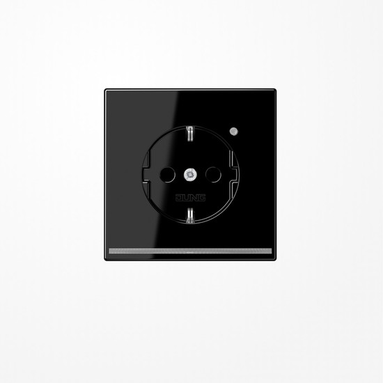 Jung LS1520-OSWLNW SCHUKO-Steckdose, 16 A 250 V ~, mit LED-Orientierungslicht, SAFETY+, Thermoplast, Serie LS, schwarz