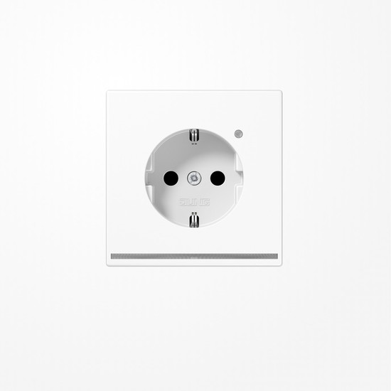 Jung LS1520-OWWLNW SCHUKO-Steckdose, 16 A 250 V ~, mit LED-Orientierungslicht, SAFETY+, Thermoplast, Serie LS, alpinweiß