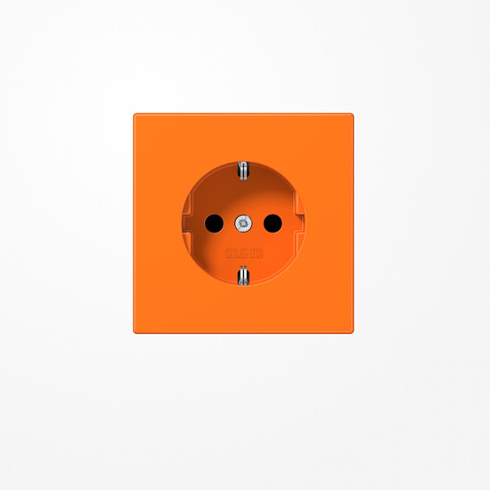 Jung LS1520BFKIO SCHUKO-Steckdose, 16 A 250 V ~, SAFETY+, Thermoplast, Serie LS, orange (für ZSV)
