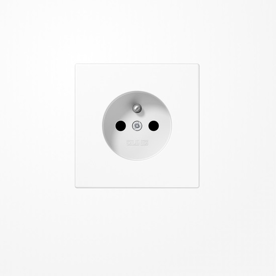 Jung LS1520FKIWW Steckdose, französisch/belgisches System, SAFETY+, Duroplast, Serie LS, alpinweiß