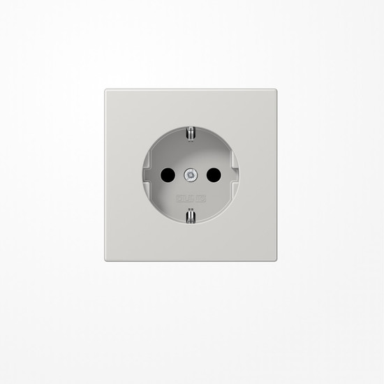 Jung LS1520KILG SCHUKO-Steckdose, 16 A 250 V ~, SAFETY+, Duroplast, Serie LS, lichtgrau