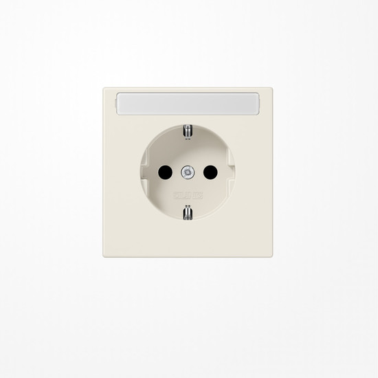 Jung LS1520NA SCHUKO-Steckdose, 16 A 250 V ~, mit Schriftfeld, Duroplast, Serie LS, weiß