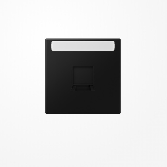 Jung LS1969-1NAWESWM Abdeckung (gerastet) für Modular-Jack-Steckbuchsen, 1fach, UMA-CAT6A, RADIALL, Panduit, Assmann, mit Schriftfeld, Serie LS, graphitschwarz matt