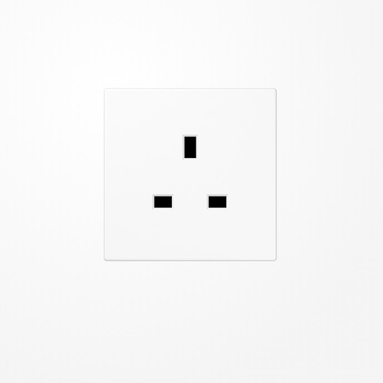 Jung LS3521WW Steckdose, British Standard, 13 A 250 V ~, Schraubklemmen, mit Berührungsschutz, Duroplast, Serie LS, alpinweiß