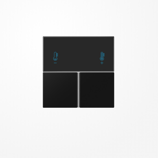 Jung LS4093TSASWM Tastensatz 3fach, F40 Raumcontroller, Serie LS, graphitschwarz matt