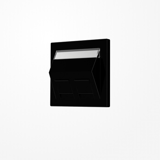 Jung LS569-30BFPLSW Abdeckung für Montageadapter 30°, 2fach, mit Schriftfeld, Serie LS, schwarz