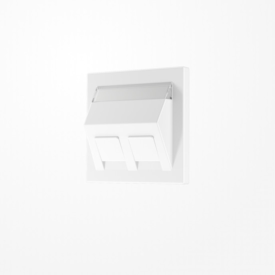 Jung LS569-30BFPLWW Abdeckung für Montageadapter 30°, 2fach, mit Schriftfeld, Serie LS, alpinweiß