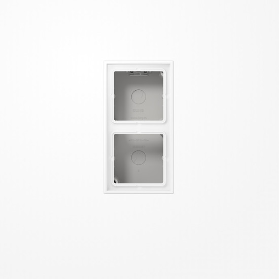 Jung LS582AWWM Aufputz-Kappe 2fach, Duroplast lackiert, Serie LS, schneeweiß matt