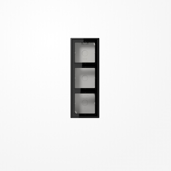 Jung LS583ASW Aufputz-Kappe 3fach, Duroplast, Serie LS, schwarz