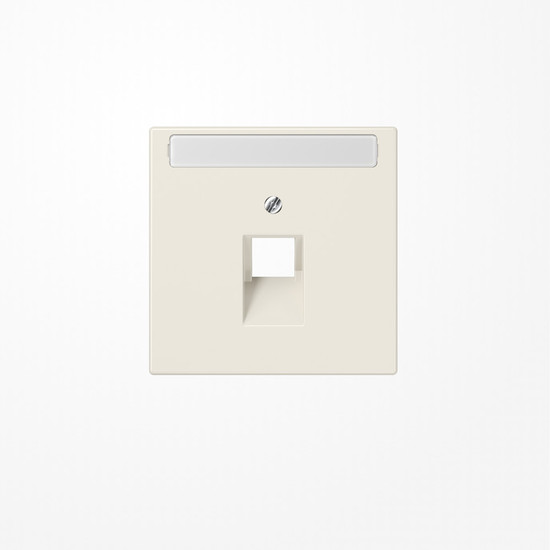 Jung LS969-1NAUA Abdeckung für IAE/UAE-Anschlussdosen, 1x8-polig, mit Schriftfeld, Serie LS, weiß