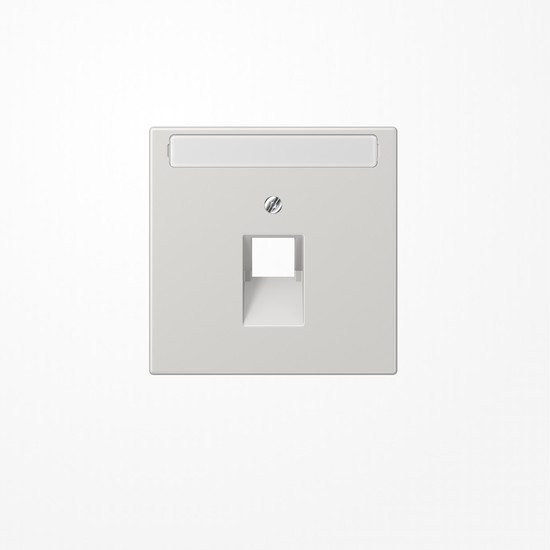 Jung LS969-1NAUALG Abdeckung für IAE/UAE-Anschlussdosen, 1x8-polig, mit Schriftfeld, Serie LS, lichtgrau