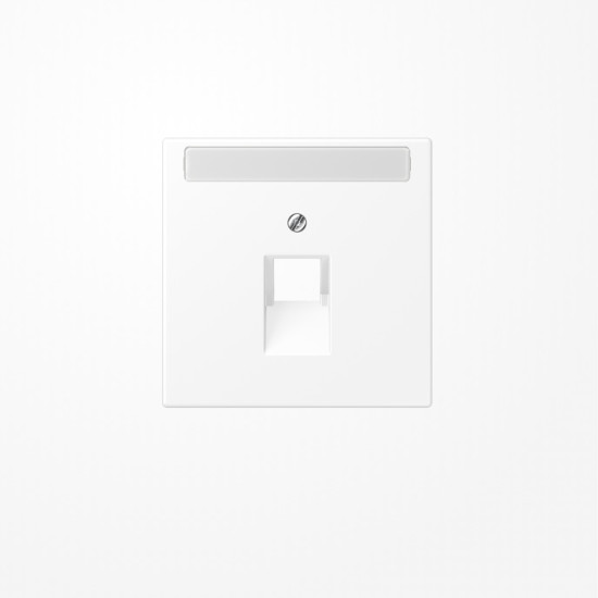 Jung LS969-1NAUAWWM Abdeckung für IAE/UAE-Anschlussdosen, 1x8-polig, mit Schriftfeld, Serie LS, schneeweiß matt