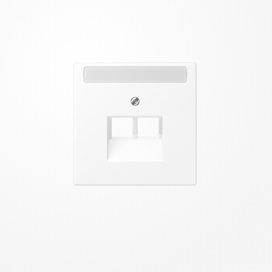 Jung LS969-2NAUAWWM Abdeckung für IAE/UAE-Anschlussdosen, 2x8-polig, mit Schriftfeld, Serie LS, schneeweiß matt