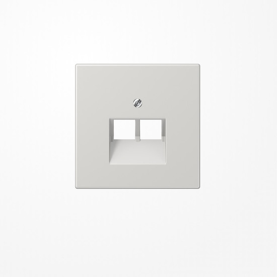 Jung LS969-2UALG Abdeckung für IAE/UAE-Anschlussdosen 2x8-polig, Thermoplast, Serie LS, lichtgrau