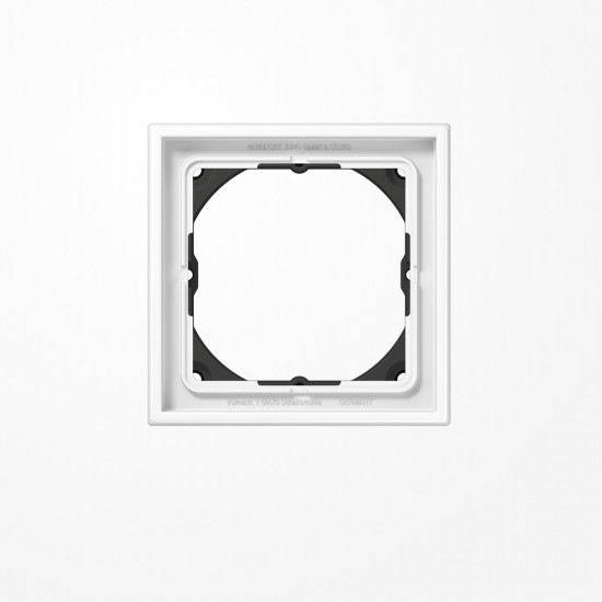 Jung LS981HBFWW Rahmen 28 mm Aufbauhöhe 1fach, senkrechte und waagerechte Montage, Thermoplast, LS 990, alpinweiß