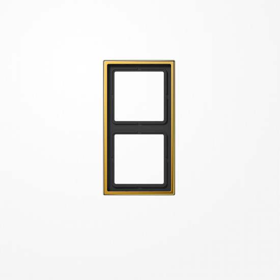 Jung LS982GGO Rahmen 2fach, senkrechte und waagerechte Montage, Metall mit echter Goldauflage, LS 990, vergoldet