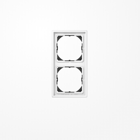 Jung LS982HBFWW Rahmen 28 mm Aufbauhöhe 2fach, senkrechte und waagerechte Montage, Thermoplast, LS 990, alpinweiß