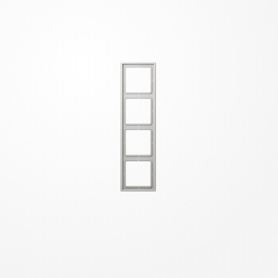 Jung LS984LG Rahmen 4fach, senkrechte und waagerechte Montage, Duroplast, LS 990, lichtgrau