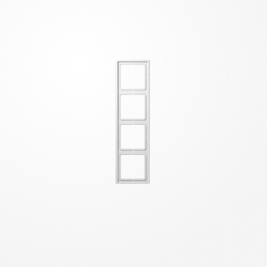 Jung LS984WW Rahmen 4fach, senkrechte und waagerechte Montage, Duroplast, LS 990, alpinweiß