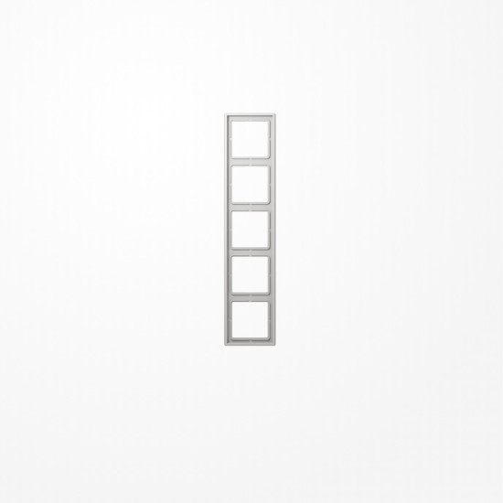 Jung LS985LG Rahmen 5fach, senkrechte und waagerechte Montage, Duroplast, LS 990, lichtgrau