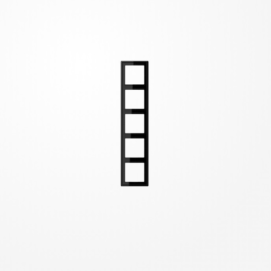 Jung LS985SW Rahmen 5fach, senkrechte und waagerechte Montage, Duroplast, LS 990, schwarz