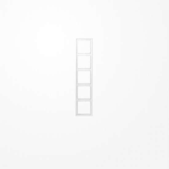 Jung LS985WWM Rahmen 5fach, senkrechte und waagerechte Montage, Duroplast lackiert, LS 990, schneeweiß matt