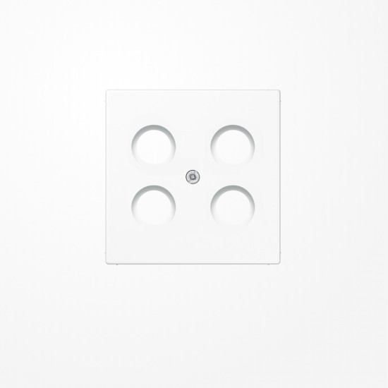 Jung LS990-4SAT1WW Abdeckung für 4-Loch SAT-TV-Steckdose (Hirschmann) 1fach, Thermoplast, Serie LS, alpinweiß