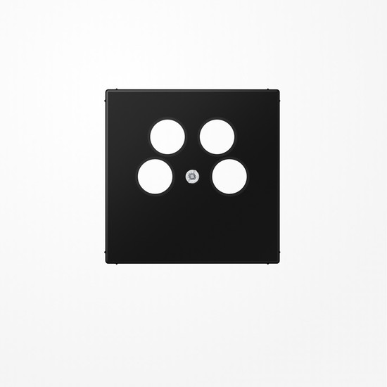 Jung LS990-4SAT2SWM Abdeckung für 4-Loch SAT-TV-Steckdose (Axing) 1fach, Thermoplast lackiert, Serie LS, graphitschwarz matt