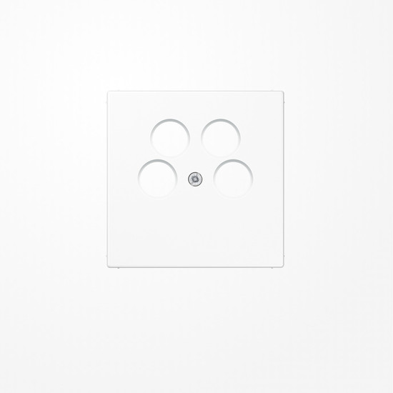 Jung LS990-4SAT2WW Abdeckung für 4-Loch SAT-TV-Steckdose (Axing) 1fach, Thermoplast, Serie LS, alpinweiß