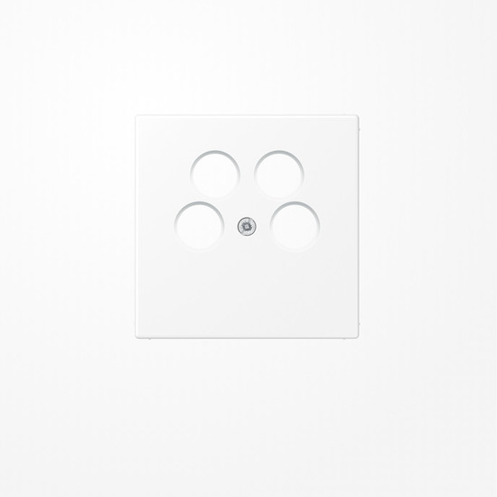 Jung LS990-4SAT2WWM Abdeckung für 4-Loch SAT-TV-Steckdose (Axing) 1fach, Thermoplast lackiert, Serie LS, schneeweiß matt