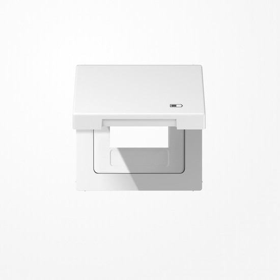 Jung LS990BFKLUSBWW Klappdeckel (mit Rückstellfeder), Symbol Charger, senkrechte und waagerechte Montage, Serie LS, alpinweiß