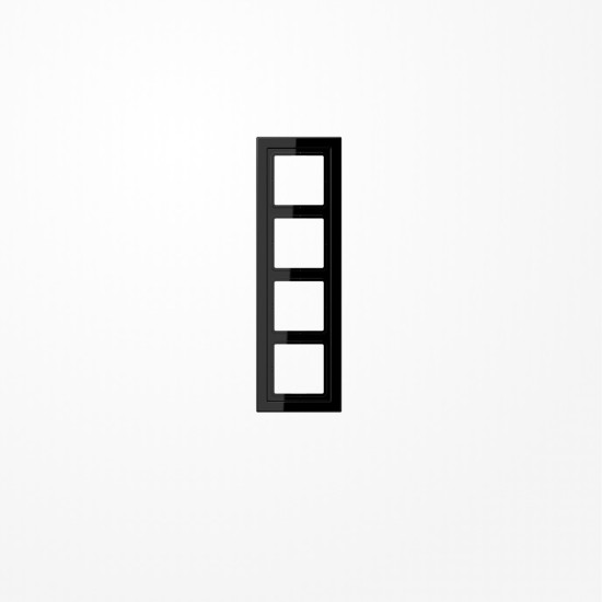 Jung LSD984SW Rahmen 4fach, senkrechte und waagerechte Montage, Duroplast, LS-DESIGN, schwarz