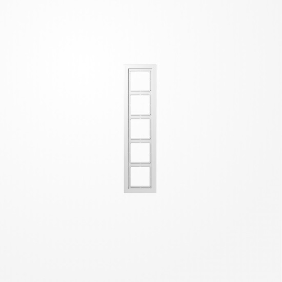 Jung LSD985WW Rahmen 5fach, senkrechte und waagerechte Montage, Duroplast, LS-DESIGN, alpinweiß