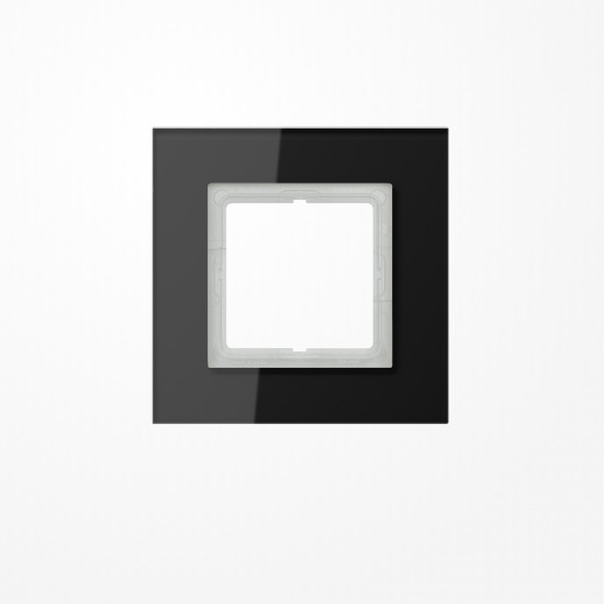 Jung LSP981GLSW Glasrahmen 1fach, senkrechte und waagerechte Montage, Glas, LS PLUS, schwarz (Glas)