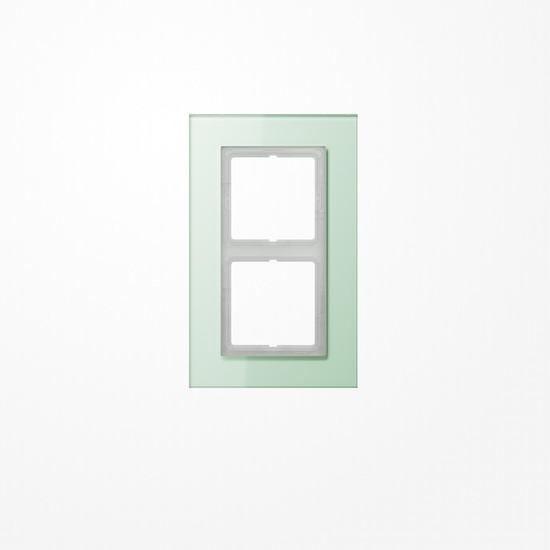 Jung LSP982GLAS Glasrahmen 2fach, senkrechte und waagerechte Montage, Glas, LS PLUS, mattweiß